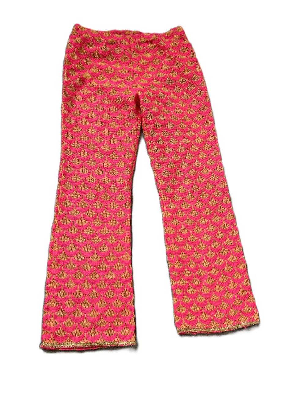 Vintage Handmade 60's Crescent Hot Pink Gold Pants 28" W (flaw)